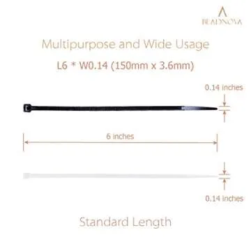 Heavy Duty BEADNOVA Cable Ties | 100 Pcs for All Uses