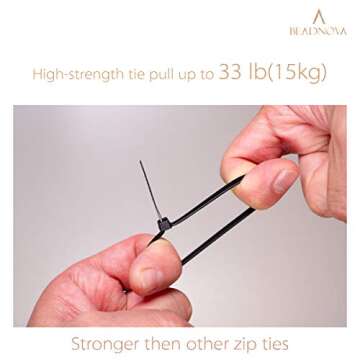Heavy Duty BEADNOVA Cable Ties | 100 Pcs for All Uses