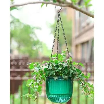 Melphoe Self Watering Hanging Planters 2 Pack Elegant Style