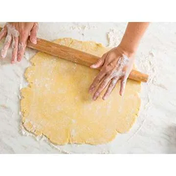 French Rolling Pin for Baking Pizza Dough, Pie & Cookie in wood - Essential Kitchen utensil tools gift ideas for bakers 18 inch Pins