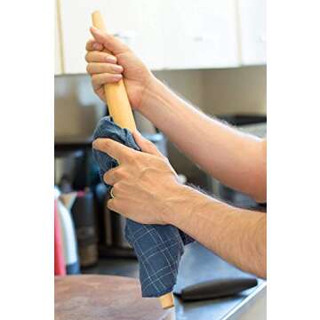 French Rolling Pin for Baking Pizza Dough, Pie & Cookie in wood - Essential Kitchen utensil tools gift ideas for bakers 18 inch Pins