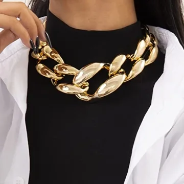 Dainty Chunky Choker Chain Necklace for Women - Octwine