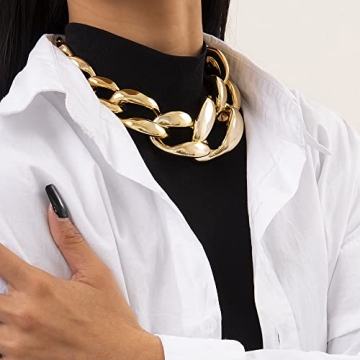 Dainty Chunky Choker Chain Necklace for Women - Octwine