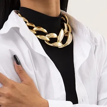 Dainty Chunky Choker Chain Necklace for Women - Octwine