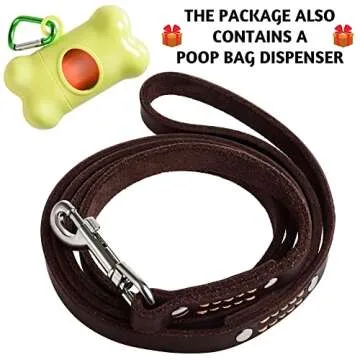 ADITYNA Premium Leather Dog Leash - Durable & Comfortable