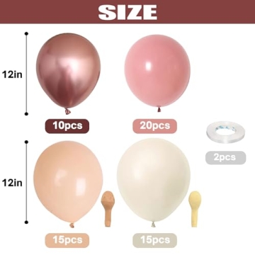 Elegant Retro Blush Pink Balloons Set for Celebrations