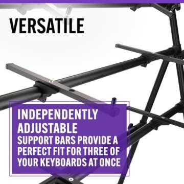 On-Stage Keyboard Stand for Three Keyboards Space Saver