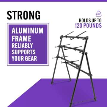 On-Stage Keyboard Stand for Three Keyboards Space Saver