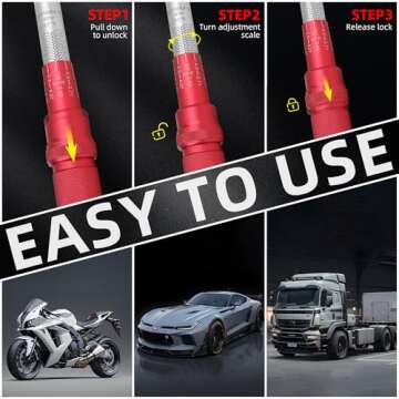 1/4 3/8 1/2-inch Drive Click Torque Wrench, 3Pcs Torque Wrench Set 20-200ft .lb, 10-110ft.lb, 10-170ft.lb ,±3% Accuracy, 72-Tooth Dual Scale Torque Wrenches for Bike, Moto, Car Repair Maintenance