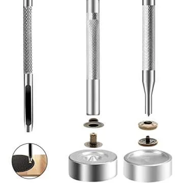 Heavy Duty Leather Snap Fasteners Kit - 24 Sets with Tools