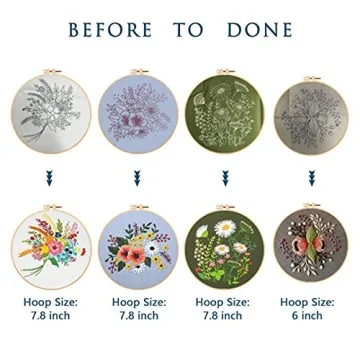 Nuberlic 4 Pack Embroidery Kit - Perfect for Beginners & Crafters