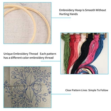 Nuberlic 4 Pack Embroidery Kit - Perfect for Beginners & Crafters