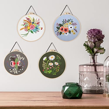 Nuberlic 4 Pack Embroidery Kit - Perfect for Beginners & Crafters