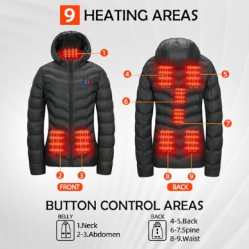 QTREE Women's Heated Jacket with 2 Battery Packs