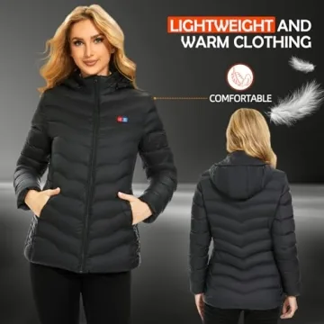 QTREE Women's Heated Jacket with 2 Battery Packs