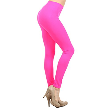 High Waisted Leggings for Women - Stretchy Seamless Full Length Pants - Neon Colors