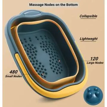 DoroSun Foldable Foot Bath with Handle for Spa Soaking