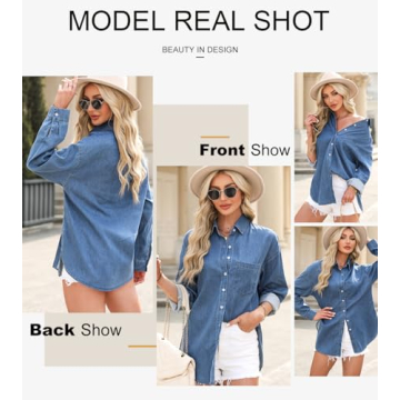 Astylish Women's Denim Shirt | Relaxed Fit Casual Blouse