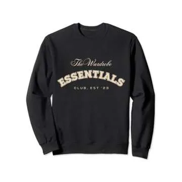 Essentials Club Varsity Black and Beige Sweatshirt