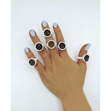 MADLUVV Professional Brow Artistry Ring Cups for Brow Makeup Ink Pigment & Lash Extension Glue, 1.5cm - 100 Pieces