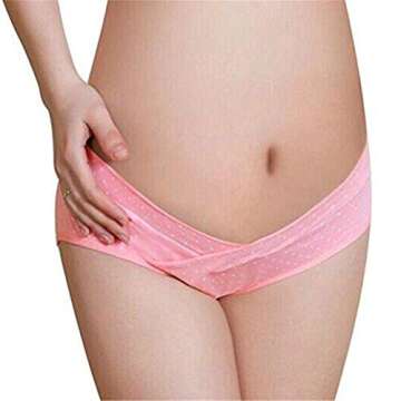 GIFTPOCKET Women's Under the Bump Maternity Panties Underwear, Pack of 5, Assorted Random Designs and Colors, L