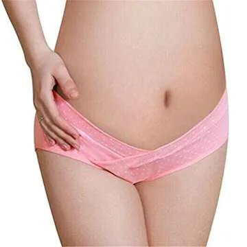 GIFTPOCKET Women's Under the Bump Maternity Panties Underwear, Pack of 5, Assorted Random Designs and Colors, L