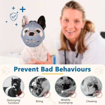 BARKLESS Short Snout Dog Muzzle for French Bulldogs and Pugs