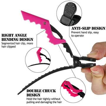 Patelai Hair Comb Set, 8 Pieces Rat Tail Combs, Teasing Combs, and Hand-held Alligator Clips, Carbon...