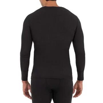 Eco-Friendly Fruit of the Loom Thermal Crew Top in Black