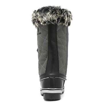 DREAM PAIRS Women's River_1 Grey Mid Calf Waterproof Winter Snow Boots Size 9 M US