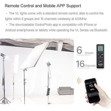 Godox VL150 LED Video Light, 150W 5600K Bowens Mount Continuous Video Light,CRI 96 TLCI 95, 61000Lux@1m, 0-100% Dimming, Bluetooth and Wireless Radio Remote, with V-Mount Plate Controller Box