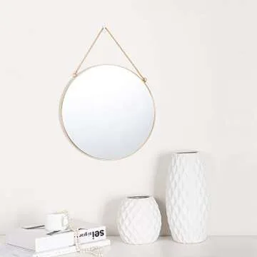 Elegant Dahey Hanging Circle Mirror 11.75" for Home Decor