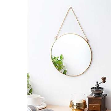 Elegant Dahey Hanging Circle Mirror 11.75" for Home Decor