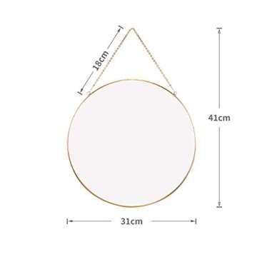 Elegant Dahey Hanging Circle Mirror 11.75" for Home Decor