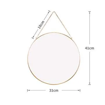 Elegant Dahey Hanging Circle Mirror 11.75" for Home Decor