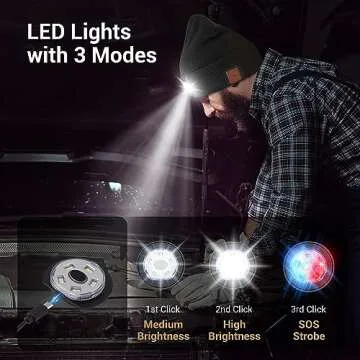 Bluetooth Beanie with LED Light - Unisex Music Hat