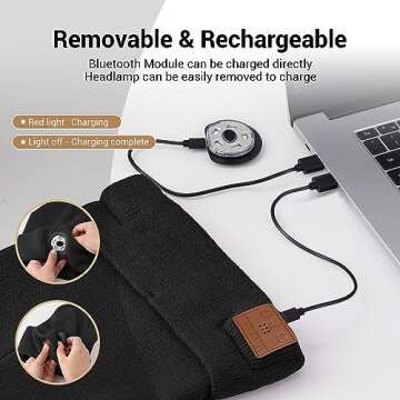 Bluetooth Beanie with LED Light - Unisex Music Hat