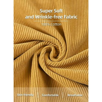 Womens Corduroy Pants Casual High Waisted Straight Leg Vintage Trousers for Women with Pockets (Khaki US 14)