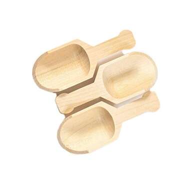 Perfect Stix - Scoop 3- 6ct Scoop 3-10ct Mini Wood Scooper, 3" Long x 11/4" Wide (Pack of 10),Beige
