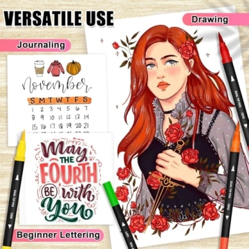 Sunacme Dual Brush Markers Set - 110 Colors for All Ages