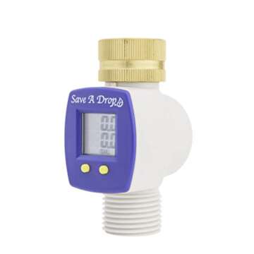 Save a Drop P3 Water Flow Meter with Heavy Duty Brass Swivel | Measure Gallon Usage from an Outdoor ...