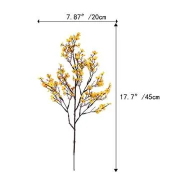 AILANDA 6 PCS Artificial Flowers Babys Breath Bouquet Real Touch Silk Floral Arrangement Orange Gypsophila Flowers for Christmas Home Wedding Table Centerpiece Fireplace Vase Filler