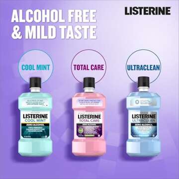 Listerine Total Care Anticavity Fluoride Mouthwash, Kills 99.9% of Germs That Cause Bad Breath and Prevents Cavities, Fresh Mint Flavor, 1L (Pack of 2)