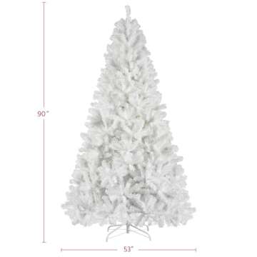 Yaheetech 7.5ft White Artificial Christmas Pine Tree Seasonal Holiday Carnival Home Party Decoration...