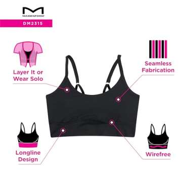 Maidenform Women's Seamless Tank Bralette - Wireless Comfort and Versatility