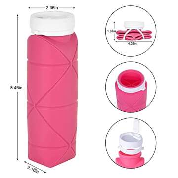 SPECIAL MADE Collapsible Water Bottle - BPA Free Silicone, Leakproof Travel Solution for All Activit...