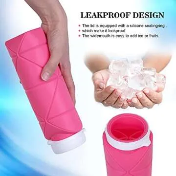 Collapsible Silicone Water Bottle - Leakproof & Portable