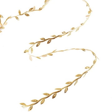 DECORA 36 Yards Artificial Gold Leaf Ribbon Trim for Wreath Making and Christmas Gift Wrapping Wedding Decoration