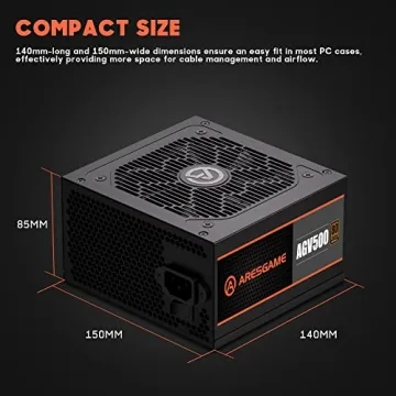 ARESGAME 500W Power Supply - Bronze Certified, 5yr Warranty