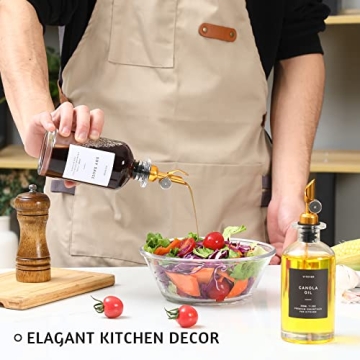 VITEVER Olive Oil Dispenser Set Glass Bottles Weighted Pourer